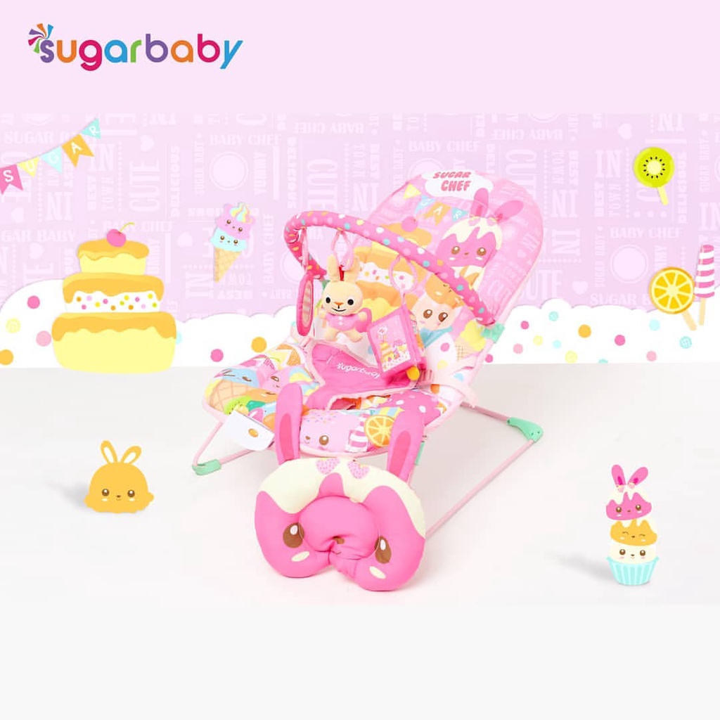 Sugar Baby Deluxe Musical Vibration Bouncer 1 Recline Dudukan Tidur Kursi Getar Goyang Bayi Sugarbaby Bouncher Original