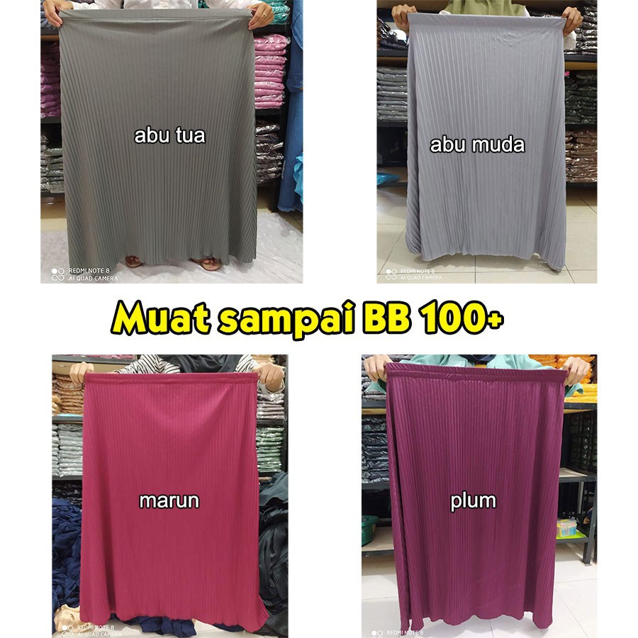 Rok plisket super jumbo polos untuk wanita gemuk