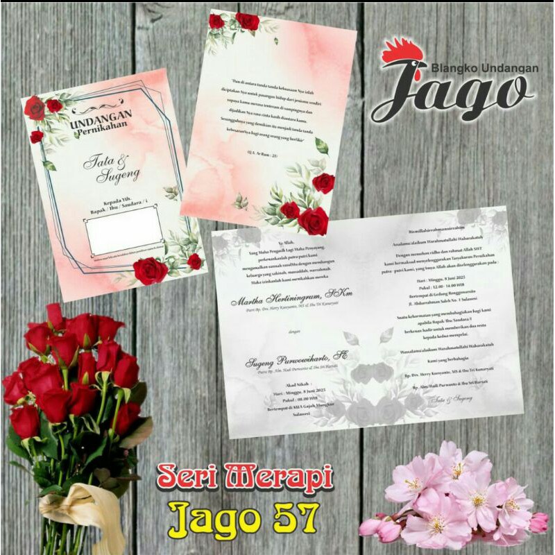 blangko kartu undangan pernikahan Jago 57