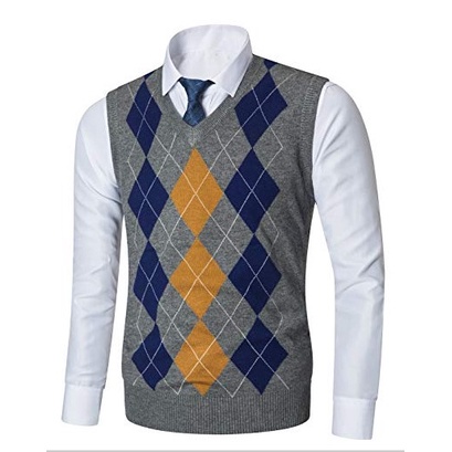 Vest Argyle Wool Premium