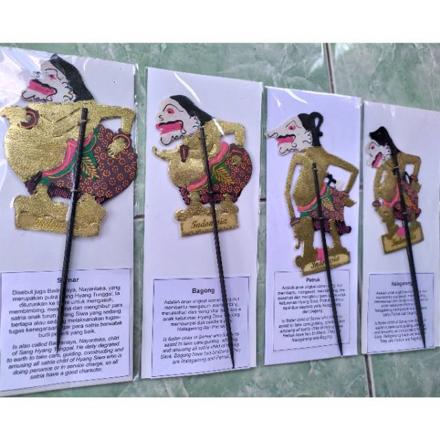 (BISA COD) SOUVENIR MINIATUR WAYANG KULIT PUNAKAWAN MINI SUNDUK ISI 4 PCS SEMAR GARENG PETRUK BAGONG