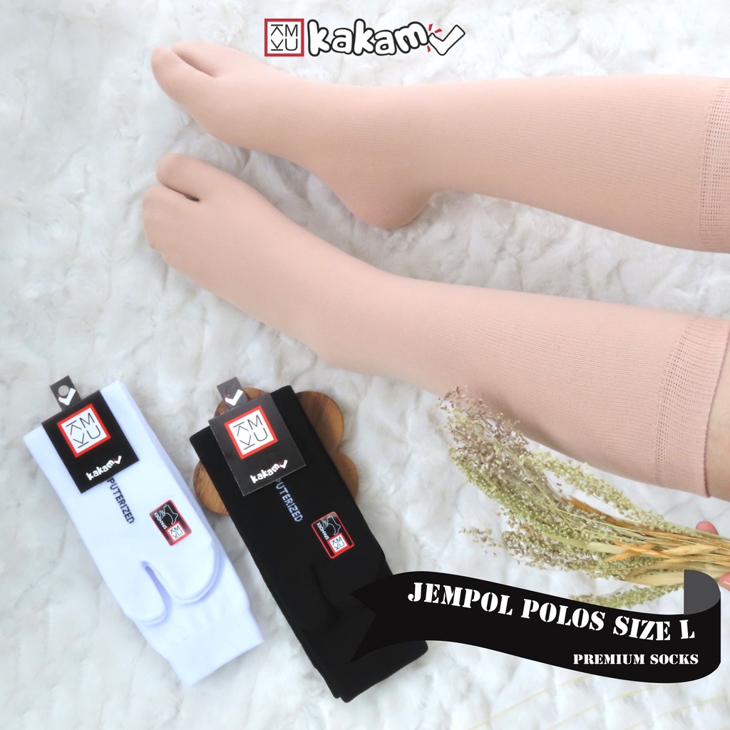 Kakamu kaos Kaki Jempol Motif Polos Wanita Muslimah Nilon Premium Ukuran L