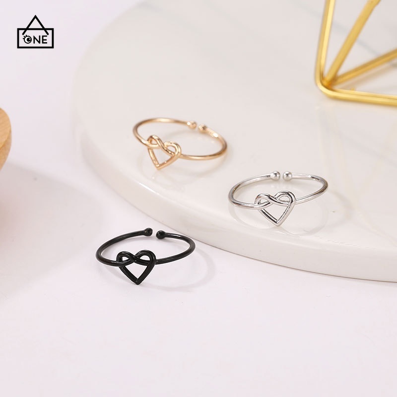 COD❤Cincin wanita cinta Berongga Disesuaikan Tiga Dimensi anak perempuan cincin anak perempuan A one