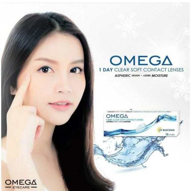 Softlens Omega 1 DAY Clear Soft Contact Lenses Daily MINUS (-0.50 S/d -10.00) Softlens Daily Sekali Pakai Buang / BB