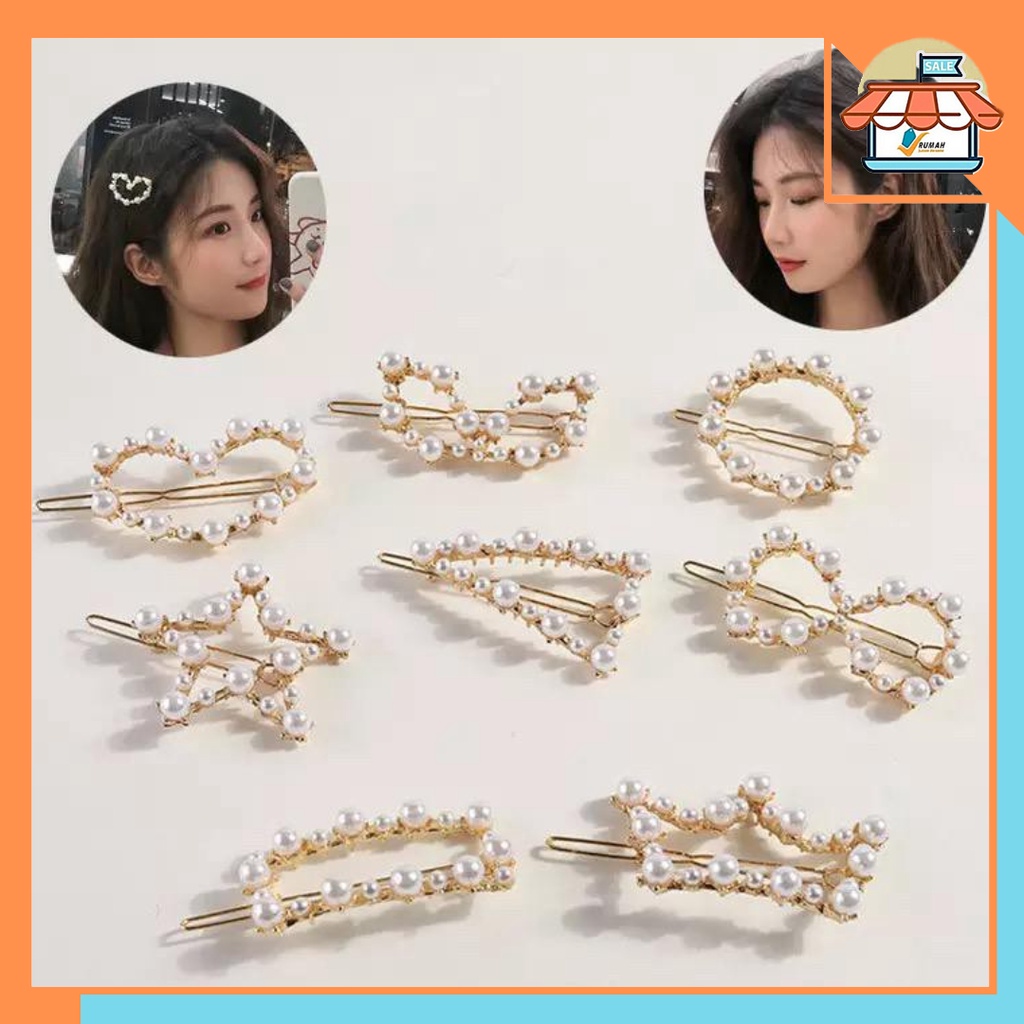 RSB  JR155 Jepit Rambut Model Pita Geometri Bahan Alloy Gaya Korea Elegan Untuk Wanita