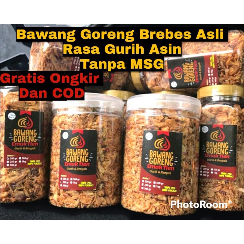 

Bawang Goreng Asli Brebes Isi 200gr Dan 250gram / Bagor Brebes Super Terlaris Bawang Goreng Emak Tien Kualitas Premium Enak Gurih Renyah Dan Tanpa Bahan Pengawet MSG