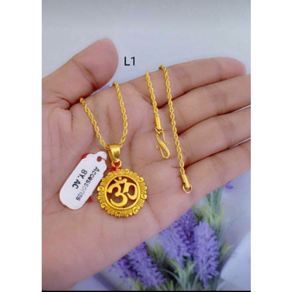 kalung titanium liontin omkara kait s