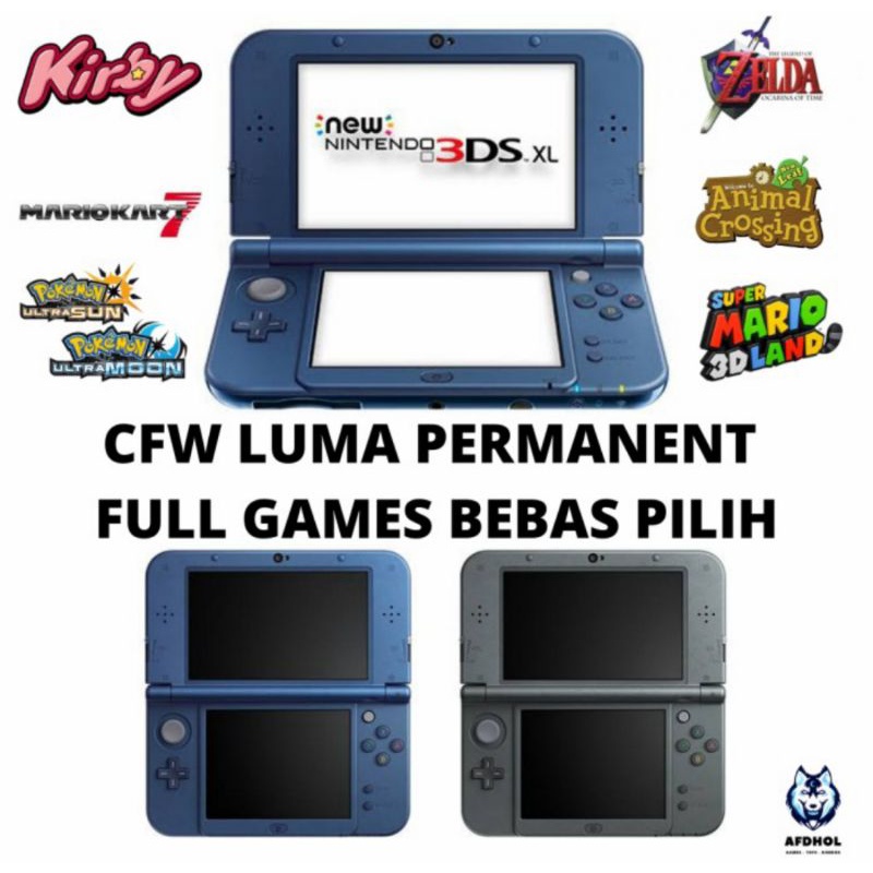 NINTENDO NEW 3DS XL CFW LUMA PERMANENT MEMORY 128GB FULL GAME NEW 3DSXL CFW LUMA PERMANENT MULUS