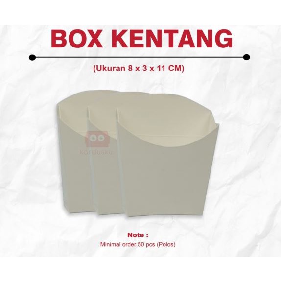 Jual Box Paper Kentang Goreng Kotak Kentang Goreng Ivory Uk X X Cm Pcs Shopee