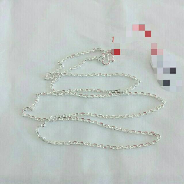 kalung segi pria perak murni