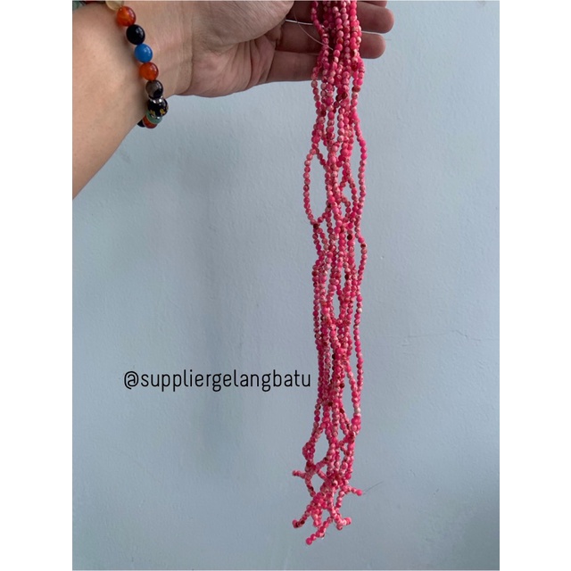 batu pink howlite 4mm akik aksesoris korea bahan gelang kalung limited