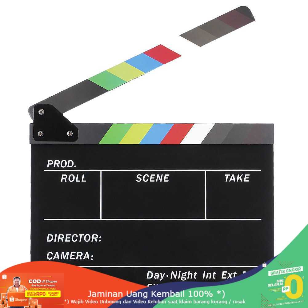 (BISA COD) RVOSTR STUDIO Profesional Clapper Board Colorful Acrylic - TS-3EL