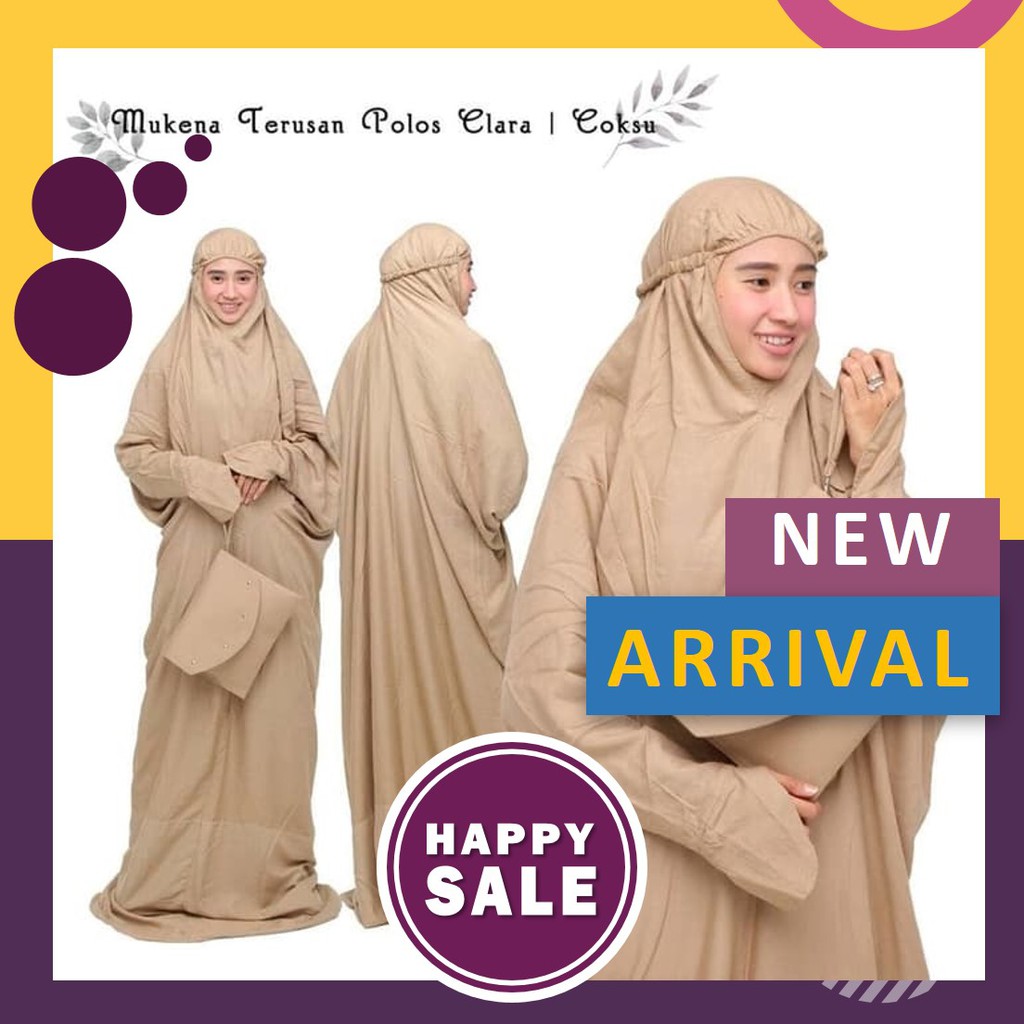 MUKENA BALI MUKENA DEWASA BALI TERUSAN POLOS CLARA COKLAT SUSU MUKENAH BALI MUKENA KATUN MUKENA BALI