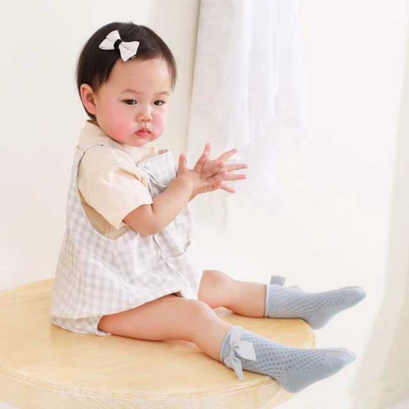 Kaos Kaki Bayi Anak Ribbon Waffle | Kaoskaki Import Waffle dengan Pita Besar