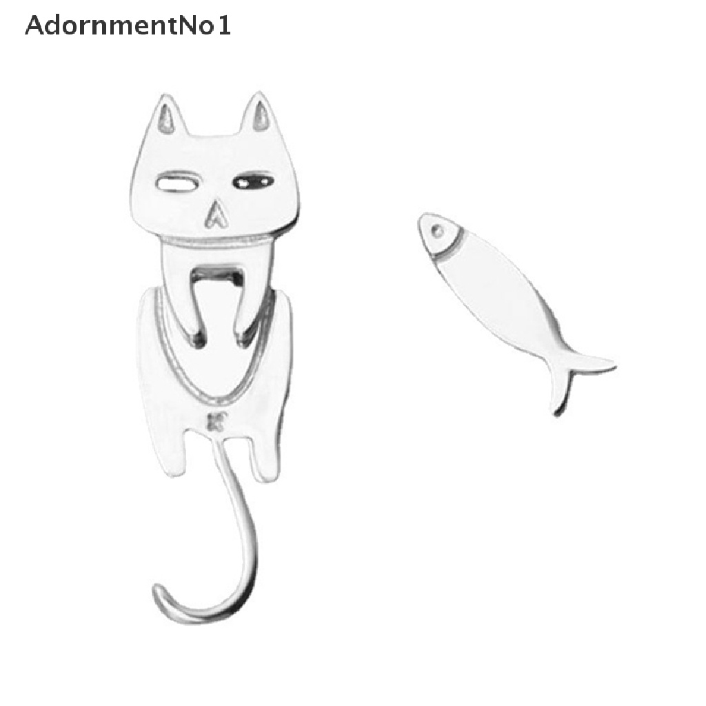 (AdornmentNo1) Anting Tusuk Gantung Asimetris Desain Ikan catfish Gaya simple Untuk Wanita