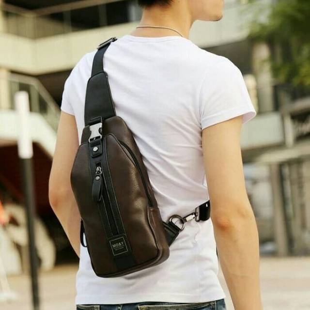 ARITRA Tas Selempang Sling Bag Pria Slash Zipper ARH8282288 (Yeakh)