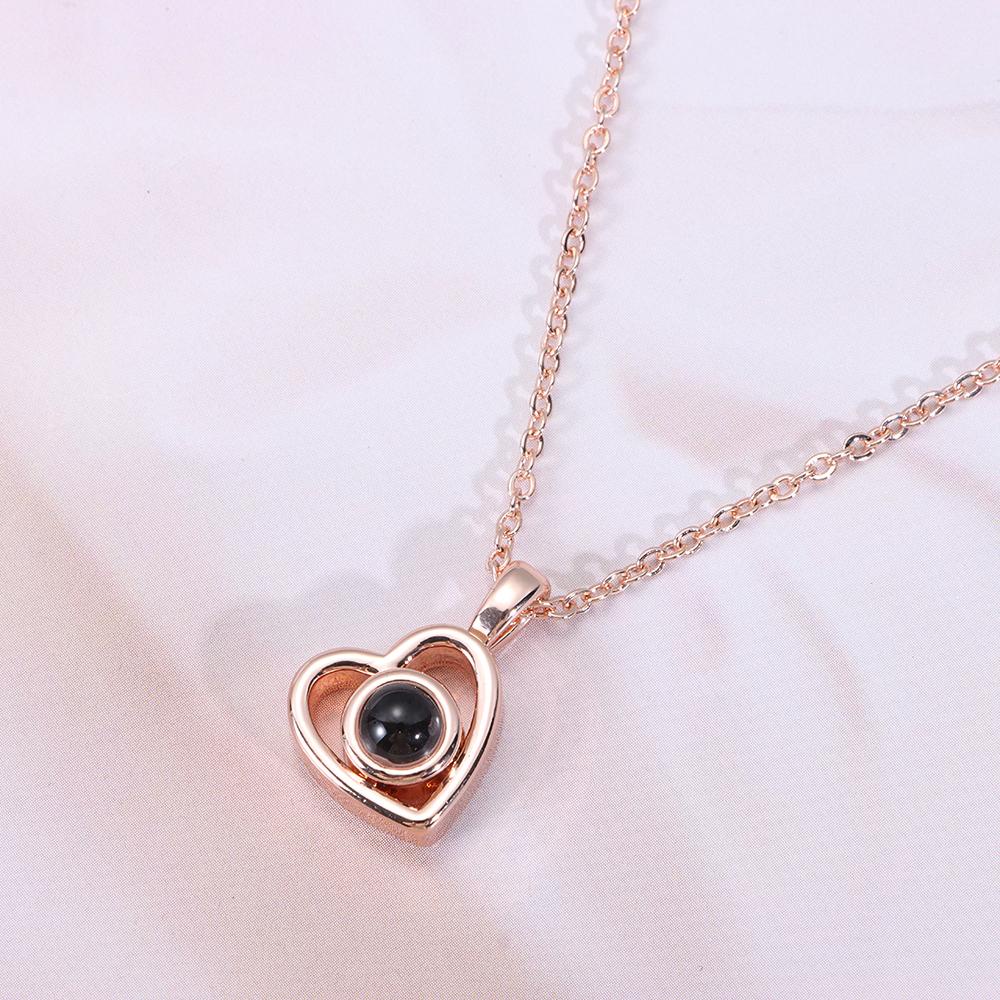 Hadiah Kalung Proyeksi LILY Kalung Klavikula Hari Valentine Stainless Steel