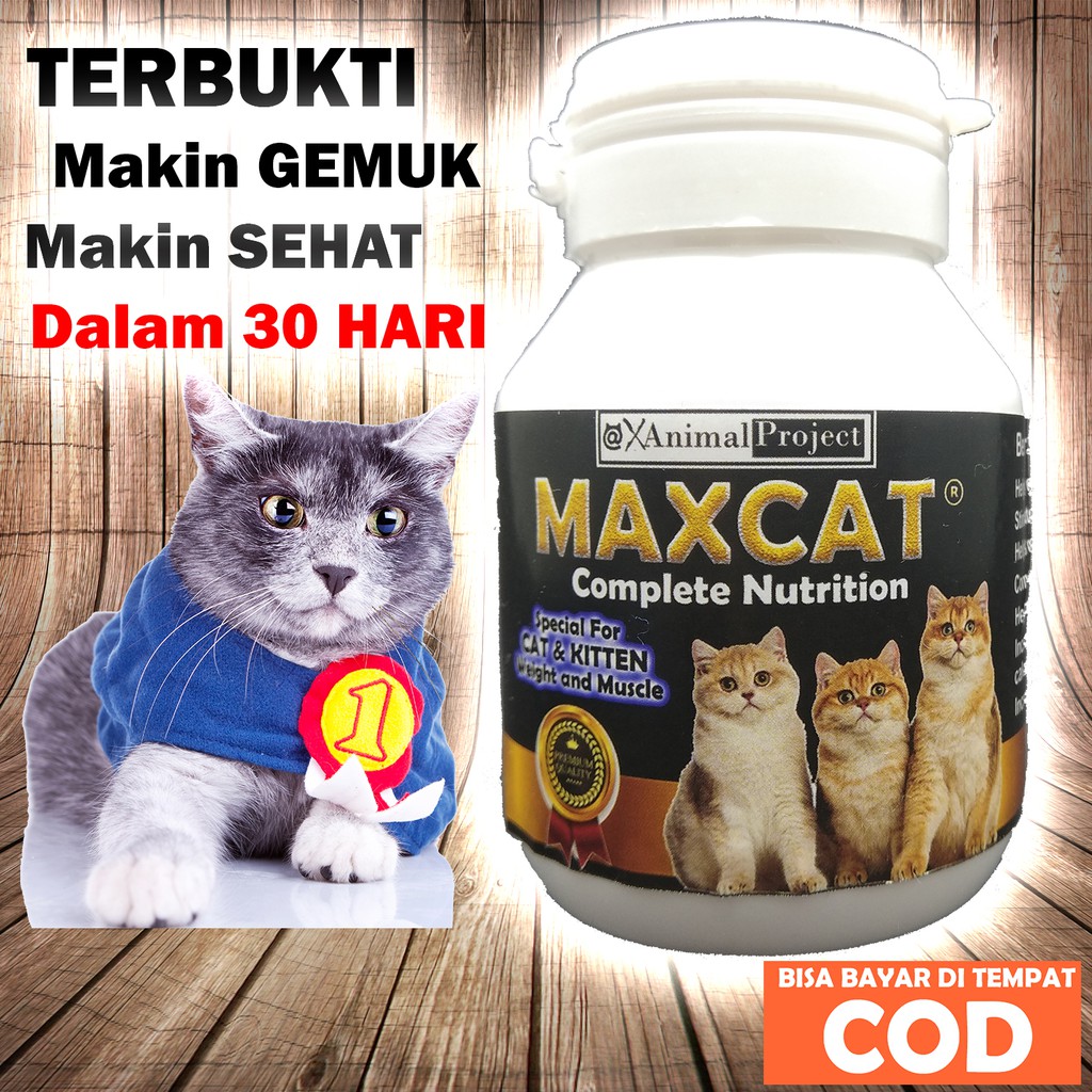 [AD01] MAXCAT VITAMIN KUCING GEMUK SEHAT MAKANAN KUCING NAFSU MAKAN PENGGEMUK SUPER CAT MULTIVITAMIN