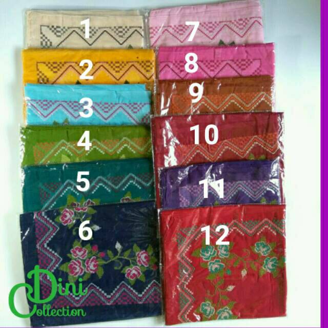 Jilbab segiempat katun paris bordir mute pita