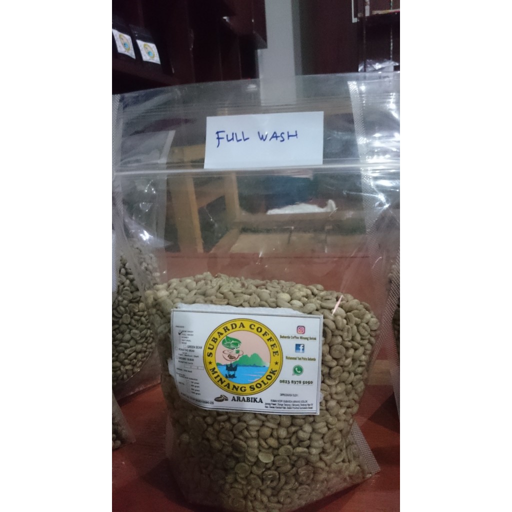 

Green Bean Arabika Subarda Minang Solok Petik Merah Proses Semiwash dan Fullwash
