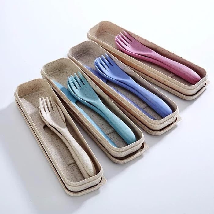 SY-04 WHEAT BOX SET ALAT MAKAN ISI 3 (Knife,Spoon,Fork) good quality