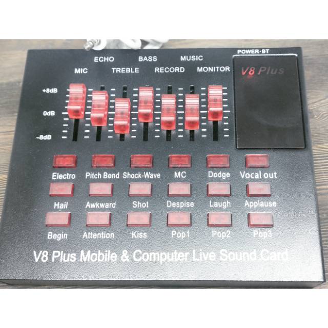 Sound card v8 plus bluetooth soundcard v8 upgrade rekaman usb live broadcast mixer taffstudio s pro