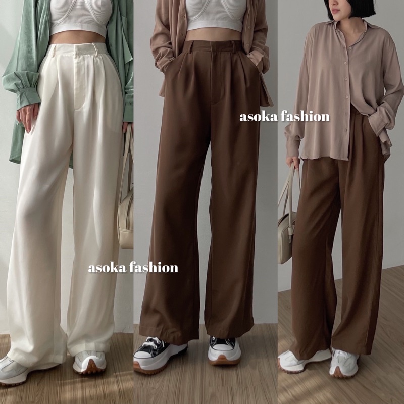 ASOKA Loose Pants 999 (PART 1) Trousers Wanita - Celana Kulot Wanita - Celana Kantor Formal/Casual