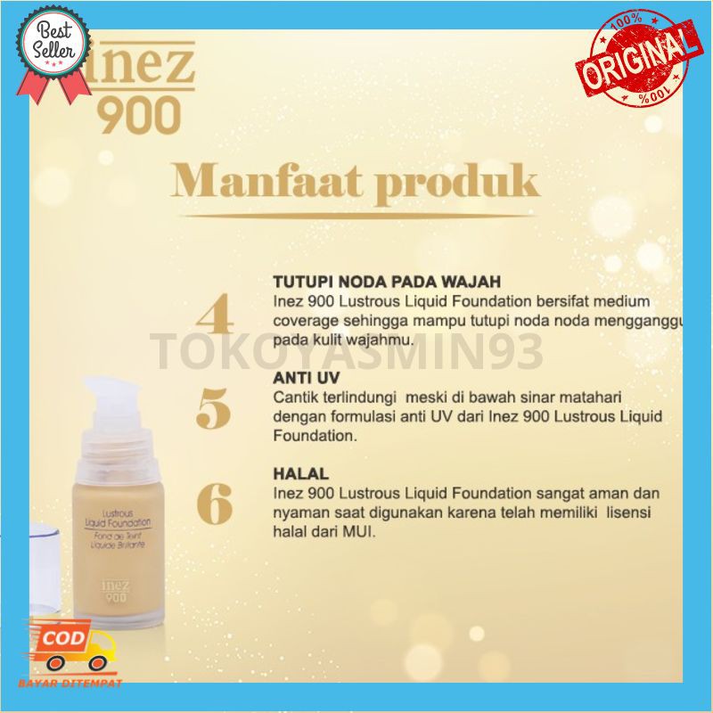 Inez 900 Lustrous Liquid Foundation Murah