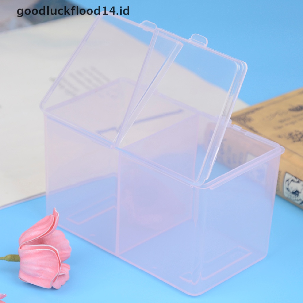 [OOID] Clear Cleaning Remover Cotton Pad Compartments Storage Box Cotton Pad Container ID