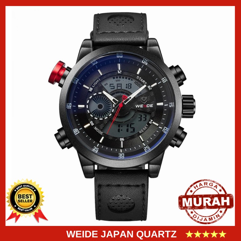 JAM TANGAN PRIA ORIGINAL Jam Tangan Pria Weide WH3401 Rubber Strap Original Water Resist 30M