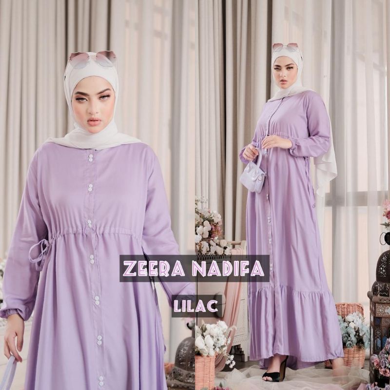 Daster arab ZEERA NADIFA Gamis Rayon Maxi Dress Kancing