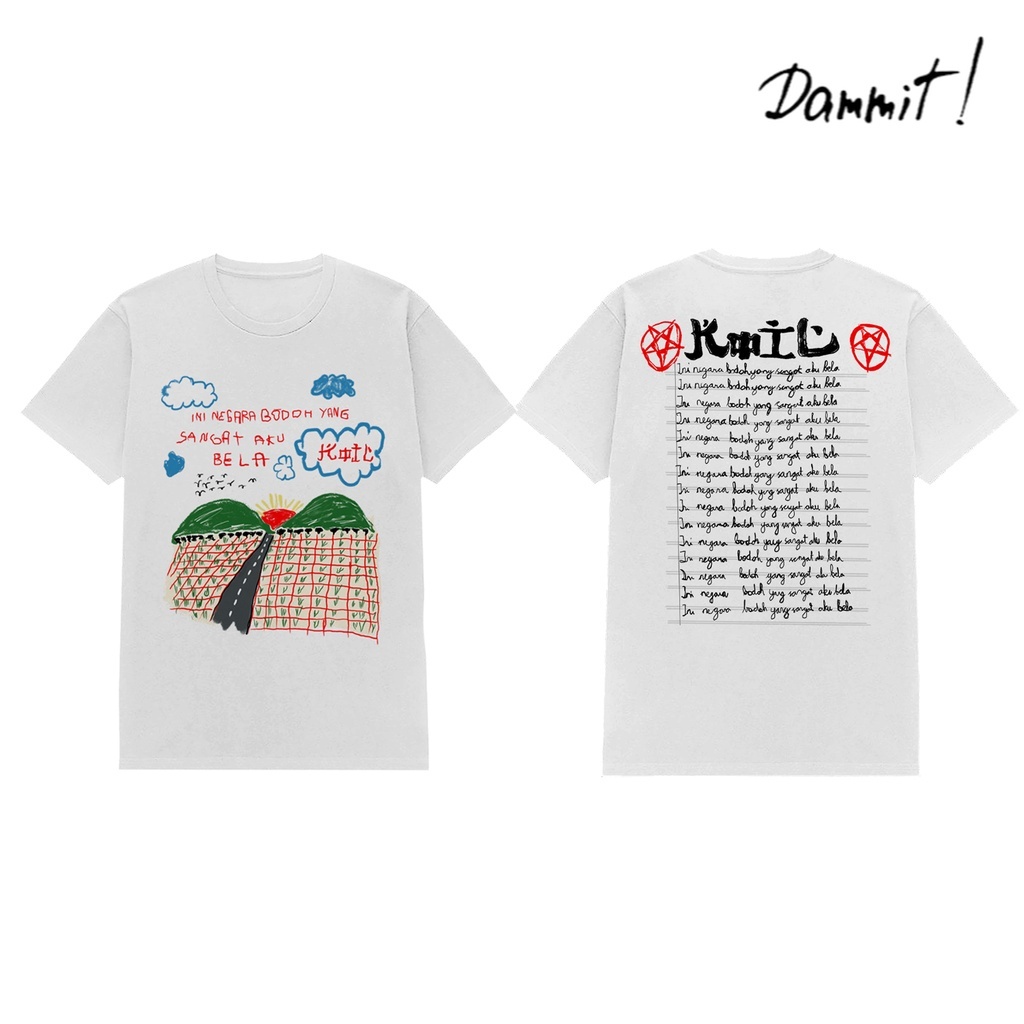 Kaos Band Koil Ini negara Bodoh Yang Sangat Aku Bela - KAOS BAND PREMIUM - PUTIH - S, M, L, XL, XXL.