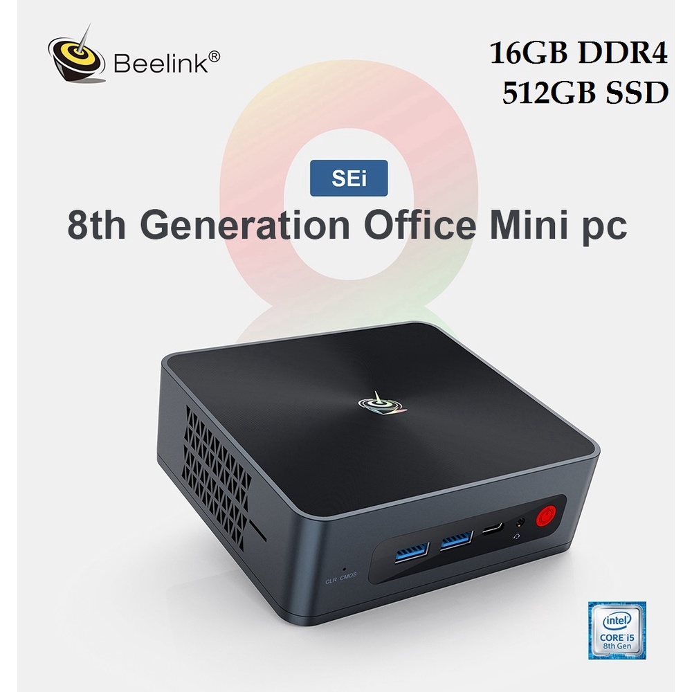 BEELINK SEi 8th Gen Mini PC - 16GB RAM 512GB SSD - Intel i5-8259U