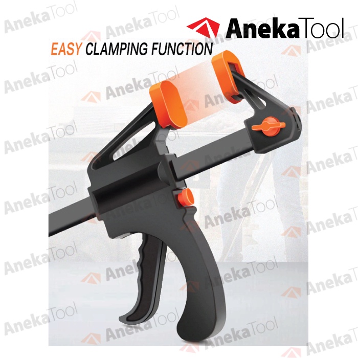 F Clamp 4&quot; 6&quot; 8&quot; - Quick Release - Alat Penjepit Kayu Besi Catok