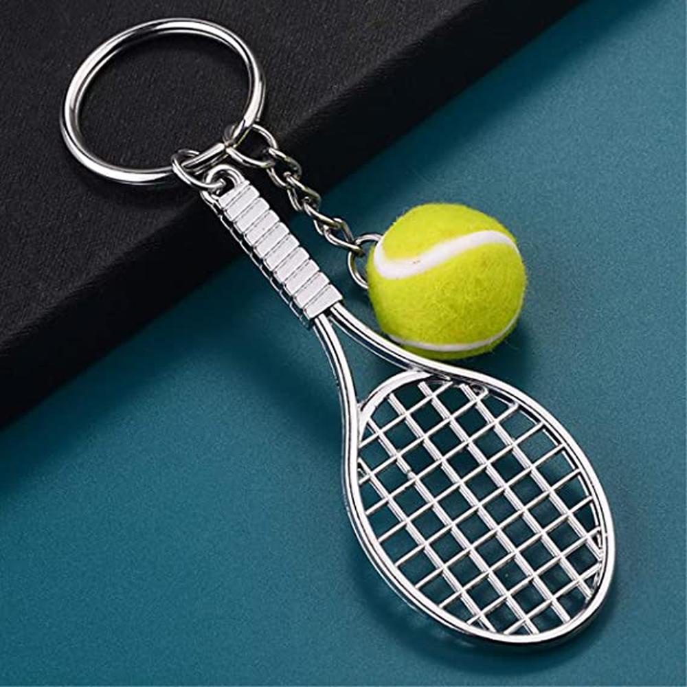 Lanfy Gantungan Kunci Raket Tenis Lucu Untuk Hadiah Gantungan Kunci Mobil Key Rings Metal 6warna Gantungan Kunci Mini