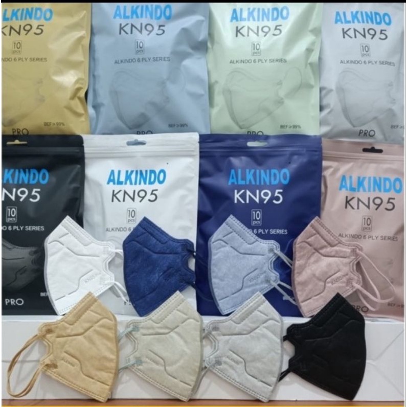 KN95 Pro ALKINDO &amp; SHUMU 6 PLY Individual Pack Kemenkes AKL KN 95 isi 10 PCS 6Ply