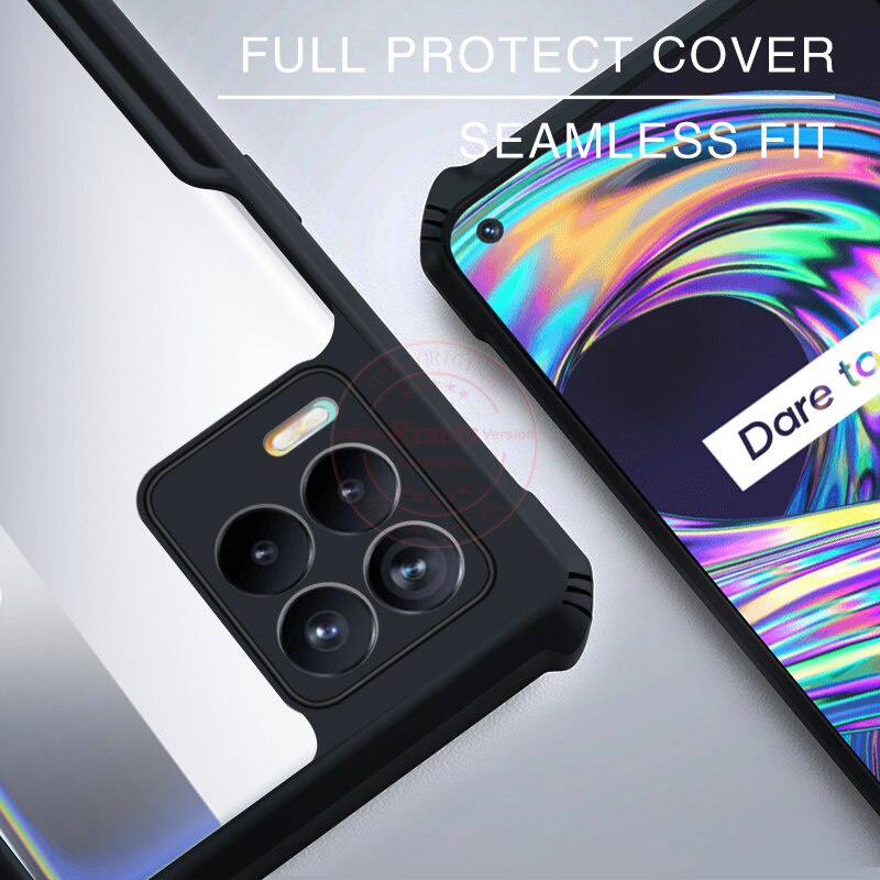 PAKET 2 IN 1 Case Realme 8 Pro Armor Fusion Transparent Prmium Casing Free Tempered Glass