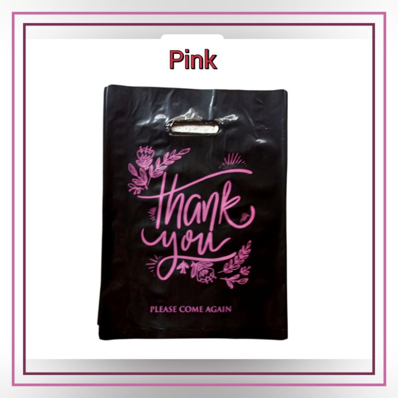 kantong plastik pe motif thankyou uk 25x35 isi  50 kantong olshop kantong toko pakaian