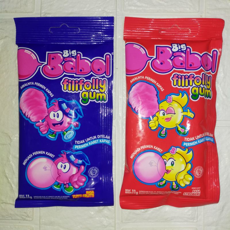 

BIG BABOL FILIFOLLY GUM PERMEN KARET KAPAS RASA STROBERI/TUTTI FRUTTI 11g