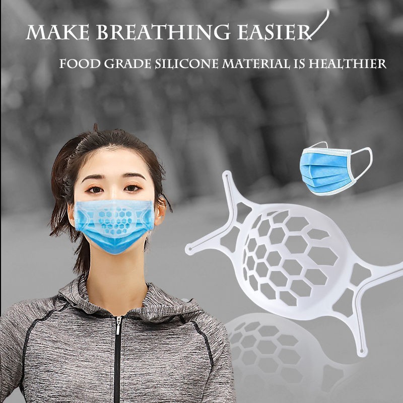 （YUZHU）COD Fashion Silicone Bracket Bantalan Hidung Masker Wajah Bantuan Pernapasan Bingkai Dukungan Batin Dengan Lancar Bingkai 3D Holder