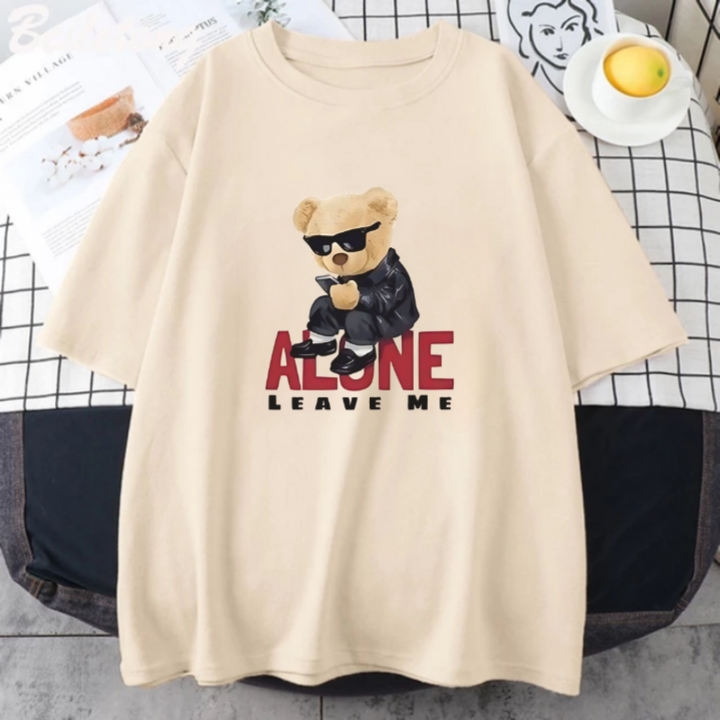 Kaos Dewasa Beruang Leave Me Alone Print DTF standar Distro