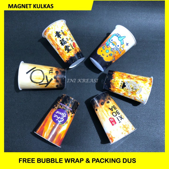 MAGNET MINIATUR TEMPELAN KULKAS CUP MINUMAN BOBA KOKUMI, CHATIME, XI BO BA, TIGER SUGAR, DLL