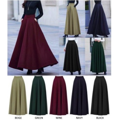 TERLARIS !!! ROK PANJANG JUMBO SPANDEK JERSEY WANITA TERMURAH / ROK PANJANG MAX BB 80 KG BAHAN PREMIUM BISA COD & SAMEDAY-RANDOM RIJECT