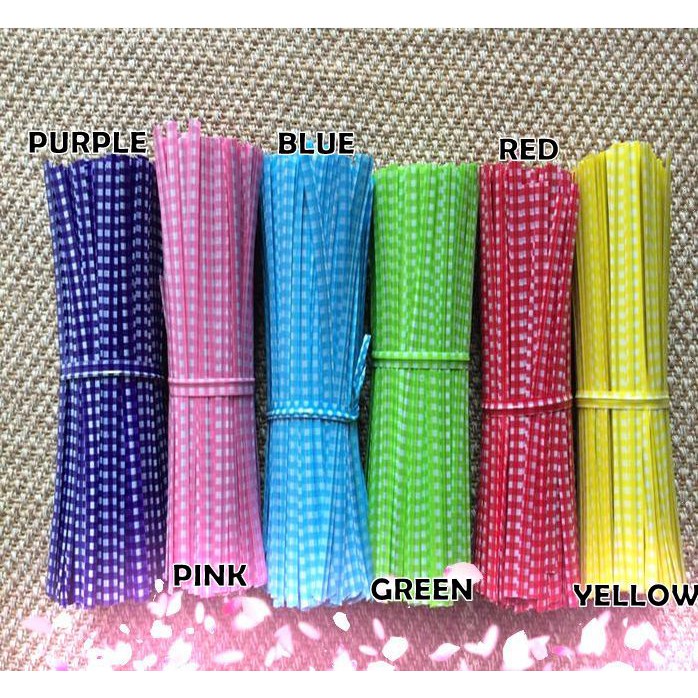 

Pita Kawat Wire Pengait Plastik - Packaging Cookies - Kue - Roti Kotak 50pcs