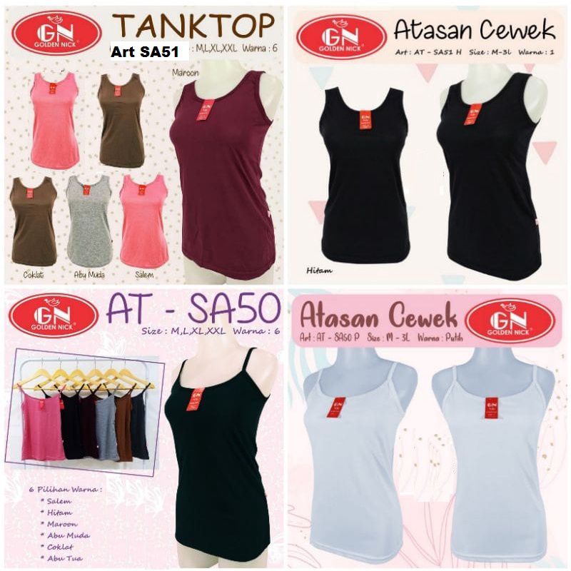 Kaos Dalam Wanita | Tank Top Wanita Kaos Golden Nick SA50 SA51 SA51P