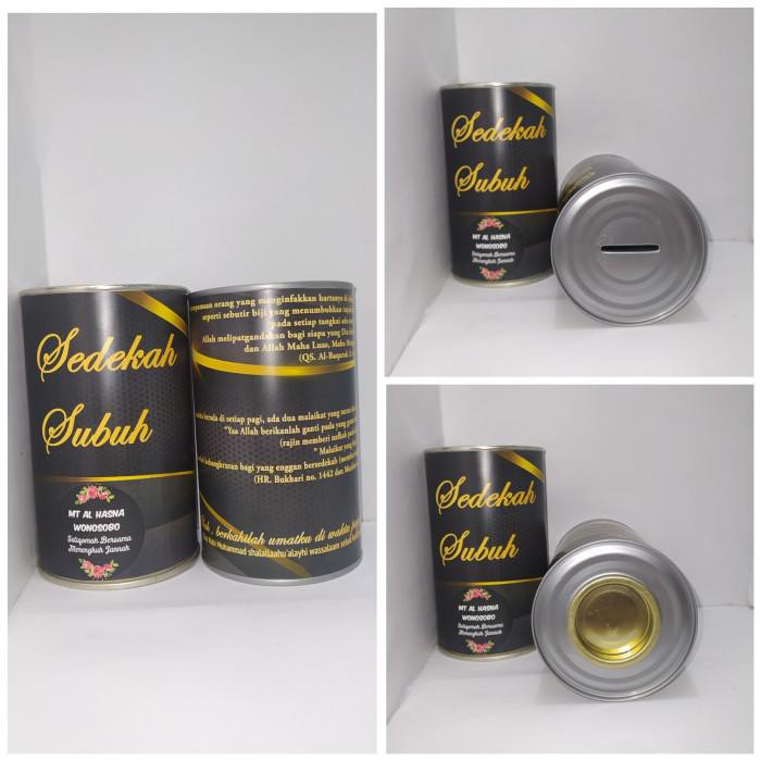 celengan kaleng custom design sedekah subuh 14x8,5 - 14x8,5
