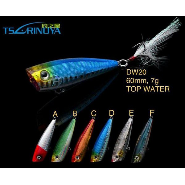 New Order Langsung UMPAN CASTING TOP WATER TSURINOYA DW 20 Terlaris