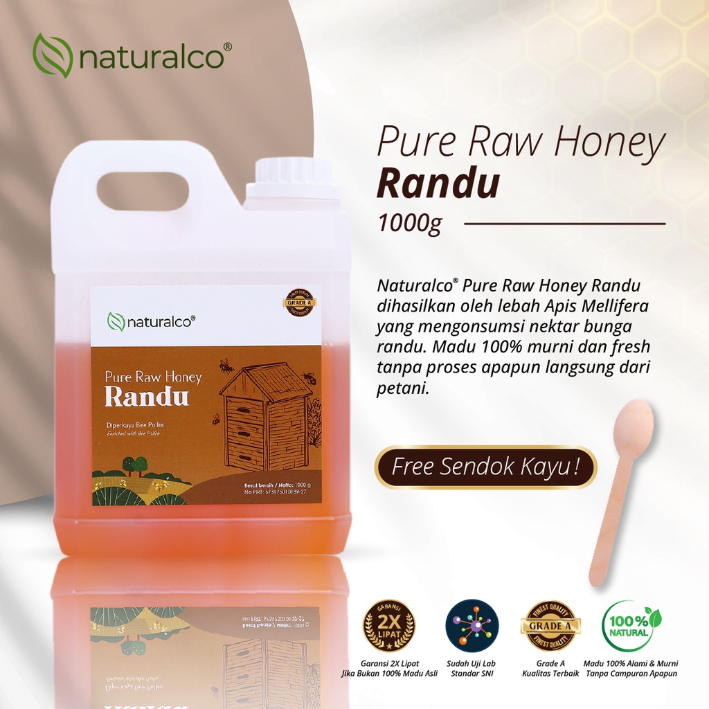 

Madu Asli Randu 1kg Naturalco Grade A 100% Alami Pure Raw Honey