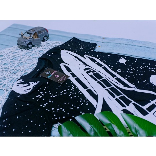COD FREE ONGKIR terlaris kaos oshBOSS anak roket hitam usia 1-7 tahun-4