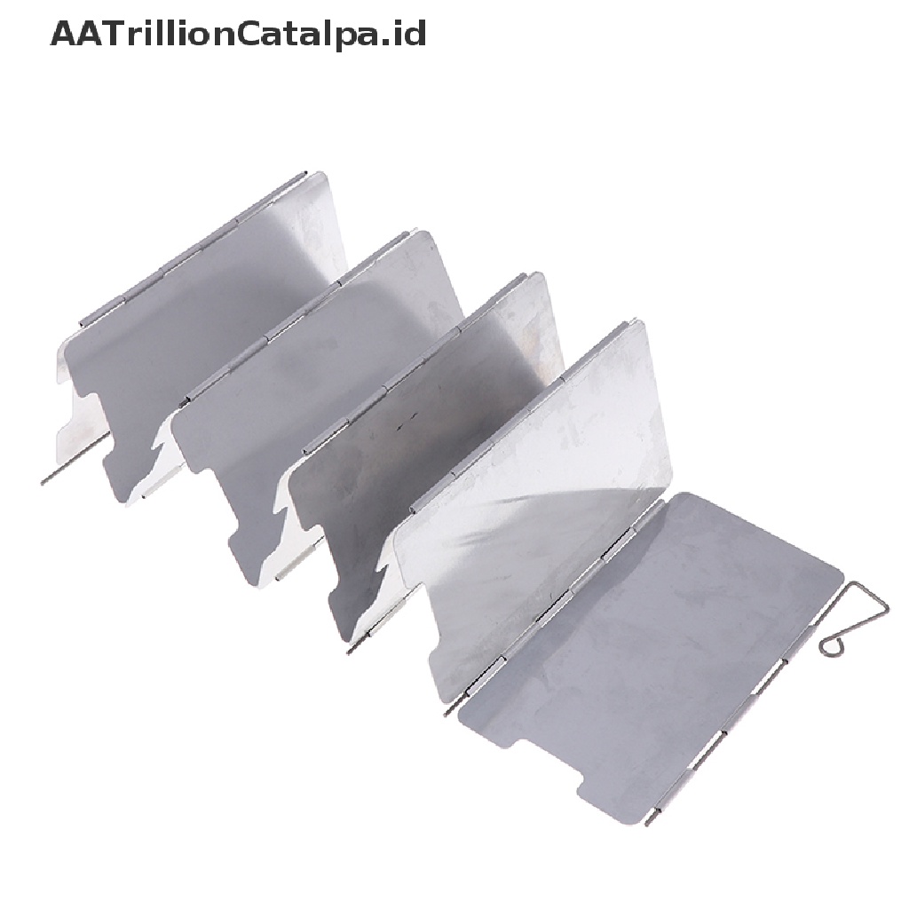 Aatrillioncatalpa 9 Plat Penahan Angin Lipat Untuk Kompor Gas Camping Outdoor